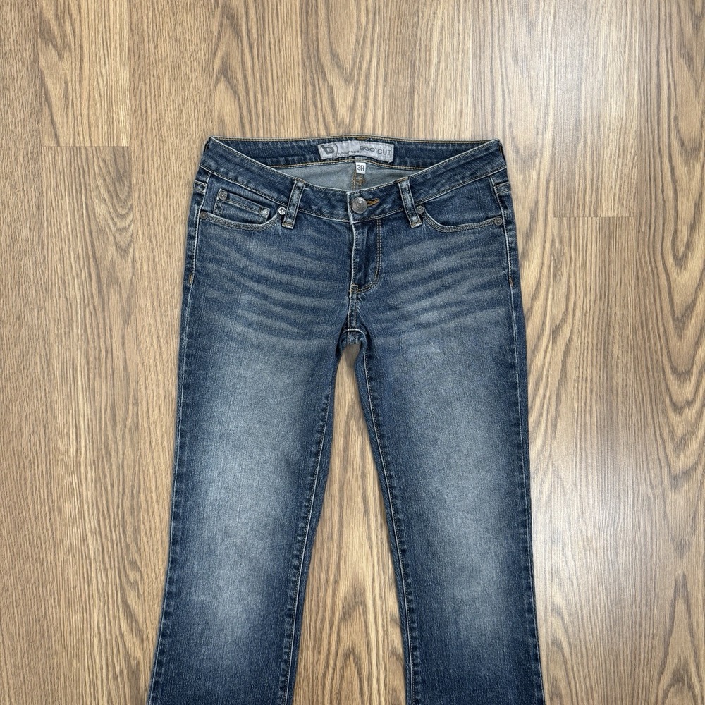 Bullhead Jeans Womens 3 Blue Low Rise Bootcut Y2K Western Boho Dark Wash Denim - Picture 3 of 13